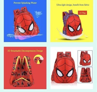 3D Spider Cartoon Large Capacity Schoolbag + Pencil Case Waterproof for Boys ... - Thumbnail 6