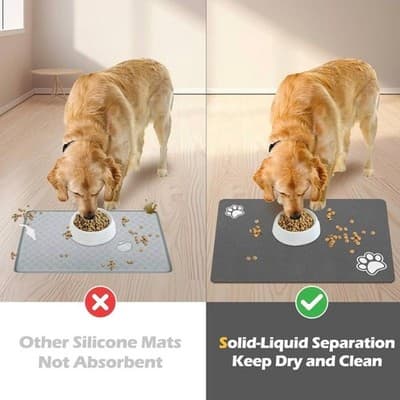 Pet Feeding Mat-Absorbent Dog Mat for and Water Bowl-Accessories Pet Supplies-B - Thumbnail 4