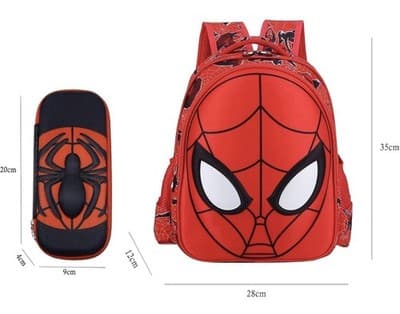 3D Spider Cartoon Large Capacity Schoolbag + Pencil Case Waterproof for Boys ... - Thumbnail 2