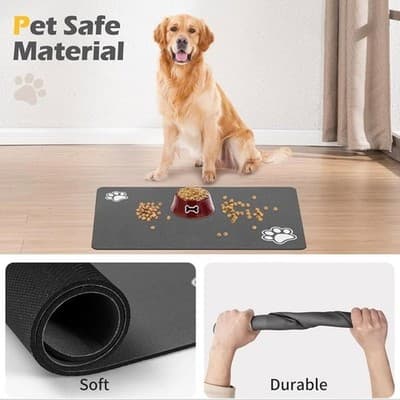 Pet Feeding Mat-Absorbent Dog Mat for and Water Bowl-Accessories Pet Supplies-B - Thumbnail 7
