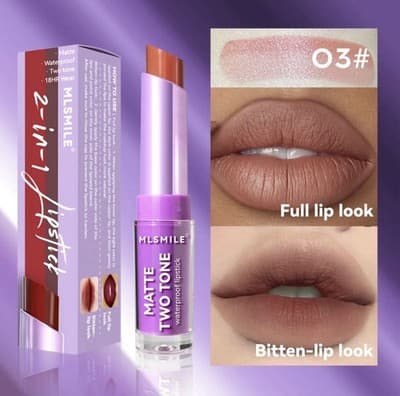 💄 Two-Tone Velvet Pearl Lipstick – Long-Lasting & Moisturizing