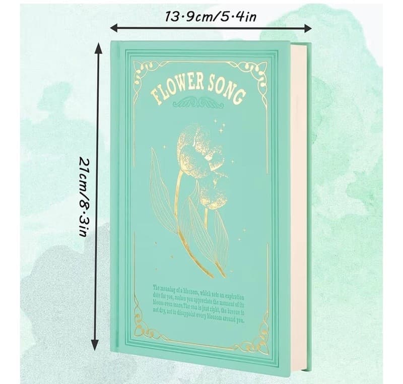 MGGAO Flower Song Mint Green A5 Hardcover Journal - 216 College Ruled Pages - Thumbnail 3
