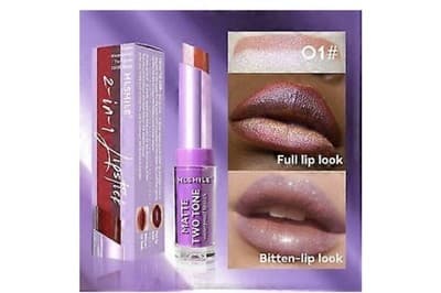 💄 Two-Tone Velvet Pearl Lipstick – Long-Lasting & Moisturizing - Thumbnail 2