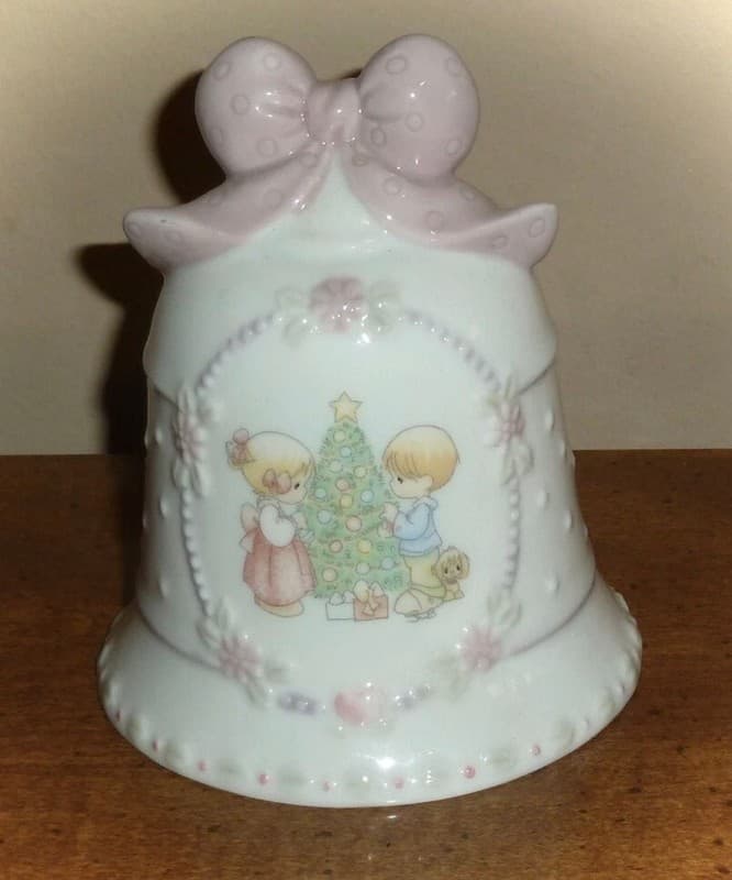 Vintage 1997 Precious Moments Enesco Songs Of Joy Porcelain Christmas Bell - Thumbnail 2