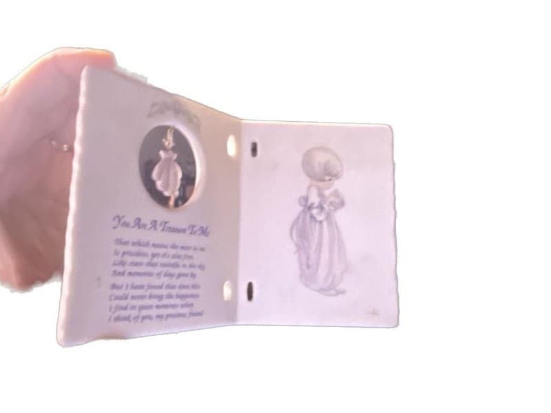 Vintage 1999 Precious Moments You Are A Treasure To Me Porcelain Greeting Plaque
