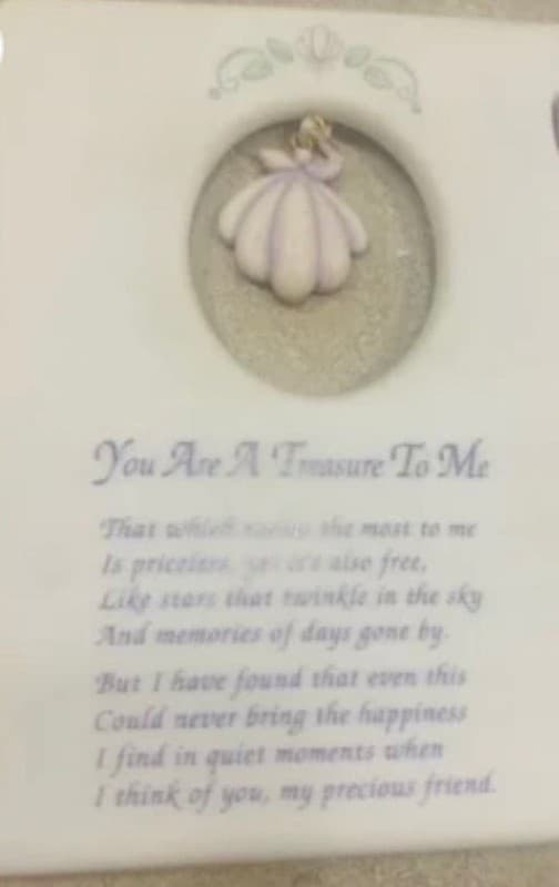Vintage 1999 Precious Moments You Are A Treasure To Me Porcelain Greeting Plaque - Thumbnail 2