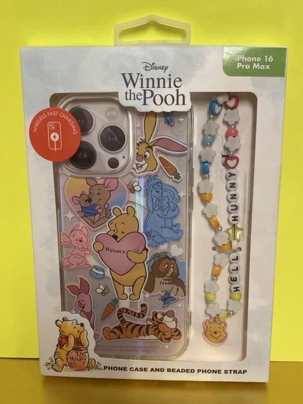 Disney Winnie the Pooh iPhone 16 Pro Max Case and Beaded Phone Strap Set - Thumbnail 4