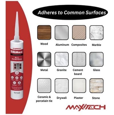 All-Purpose 100% Silicone Caulk – Waterproof Clear Sealant (9.5 oz) - Thumbnail 6