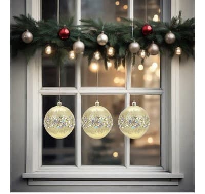 ✨ 6-Piece Gold & Silver Glitter Christmas Ornaments ✨ - Thumbnail 3