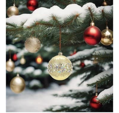 ✨ 6-Piece Gold & Silver Glitter Christmas Ornaments ✨ - Thumbnail 2