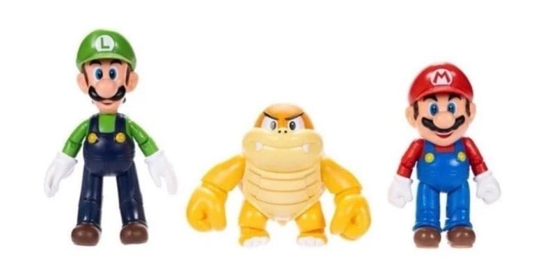Super Mario Jakks Pacific Mario, Boom Boom, and Luigi 4-Inch Action Figure 3-Pac - Thumbnail 2