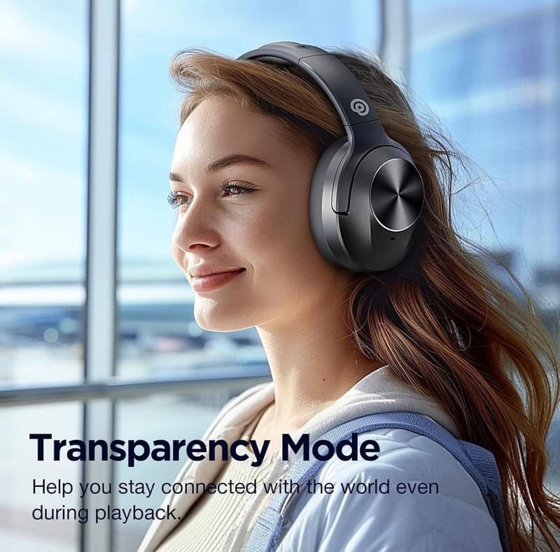 E11 Active Noise Cancelling Headphones Wireless Over Ear Bluetooth Hea - - Thumbnail 8