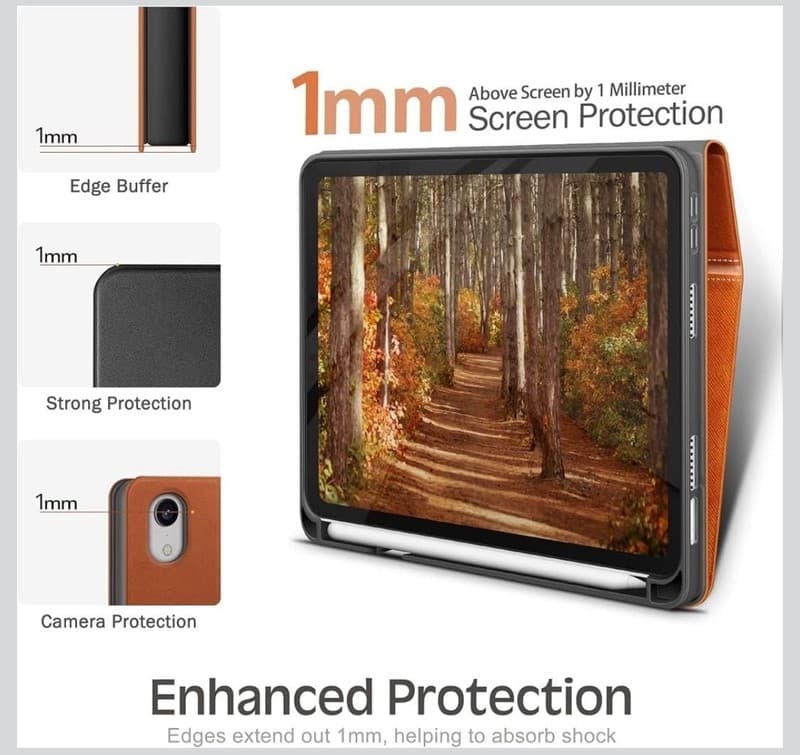 KingBlanc PU Leather Smart Folio Case for iPad Mini 7 (2024) & Mini 6 (2021) wit - Thumbnail 5