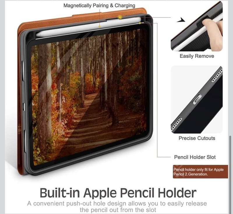 KingBlanc PU Leather Smart Folio Case for iPad Mini 7 (2024) & Mini 6 (2021) wit - Thumbnail 9