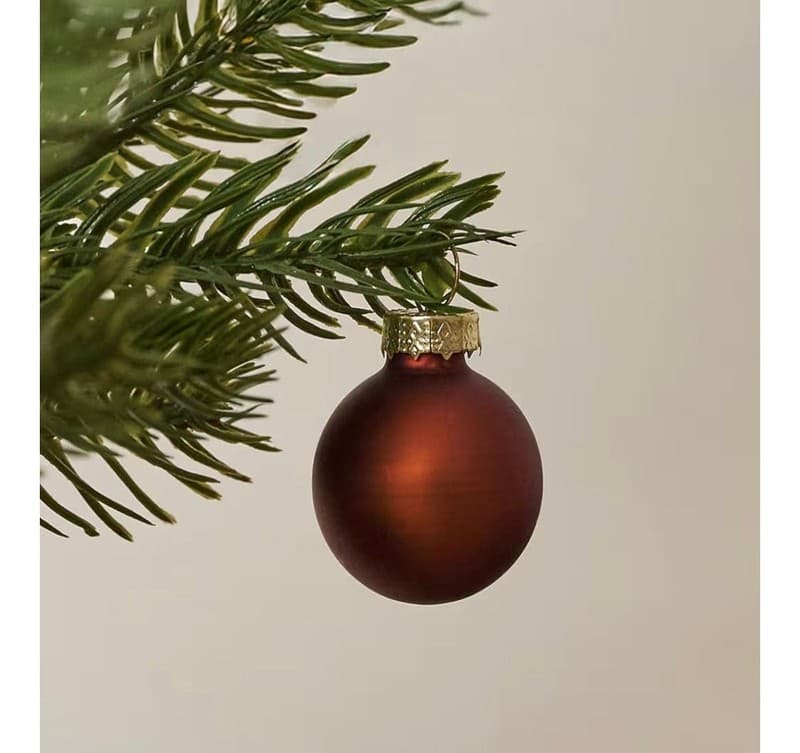 WDS WONDROUS Brown Glass Christmas Ball Ornaments - Set of 24 - 1.18" Mini Xmas - Thumbnail 8