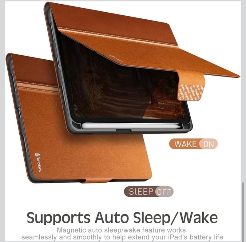 KingBlanc PU Leather Smart Folio Case for iPad Mini 7 (2024) & Mini 6 (2021) wit - Thumbnail 6
