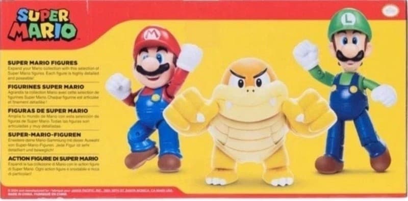 Super Mario Jakks Pacific Mario, Boom Boom, and Luigi 4-Inch Action Figure 3-Pac - Thumbnail 5
