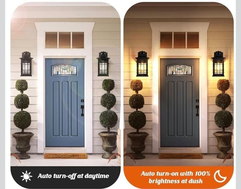 Motion Sensor Outdoor Wall Light, Dusk to Dawn Oil-Rubbed Bronze Exterior Wall L - Thumbnail 3