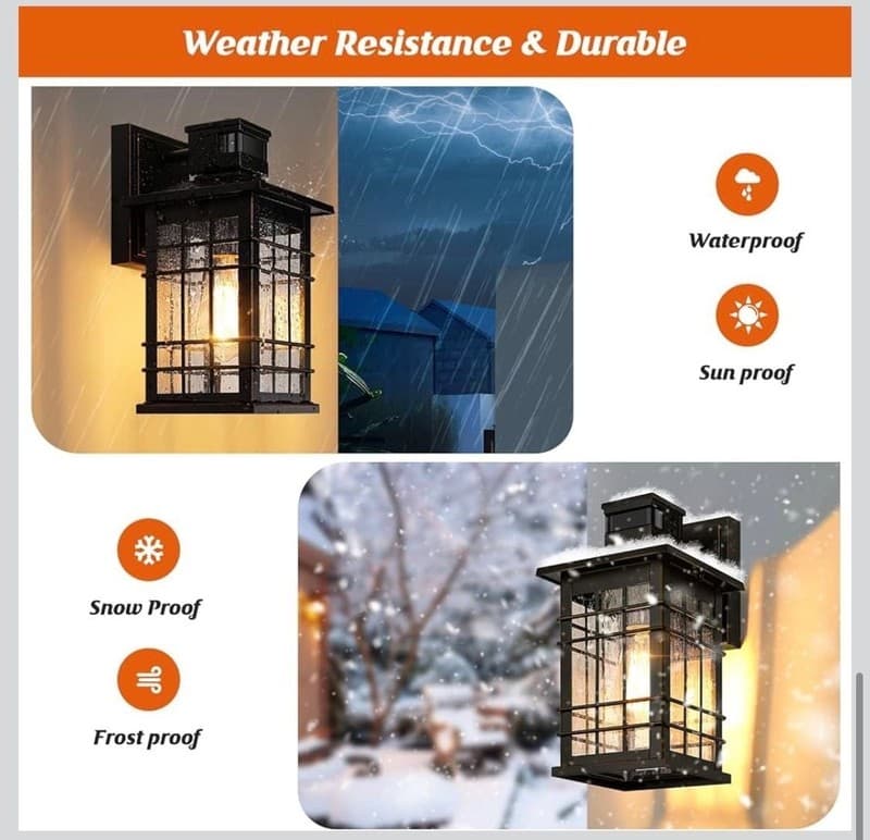 Motion Sensor Outdoor Wall Light, Dusk to Dawn Oil-Rubbed Bronze Exterior Wall L - Thumbnail 5