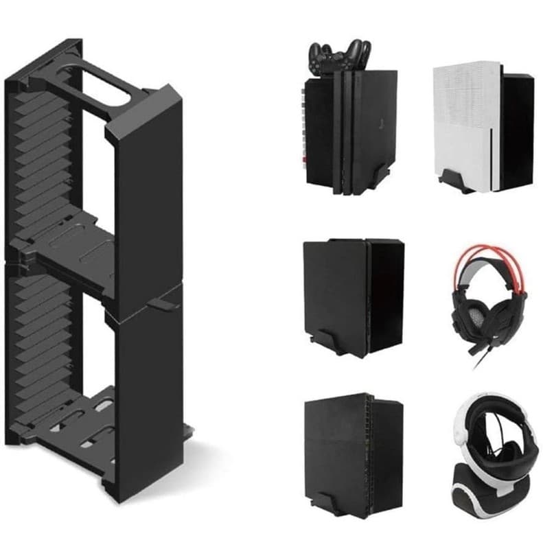 Skywin Video Game Storage Tower and Vertical Stand for PS4 and PSVR - Holds 24 G - Thumbnail 7