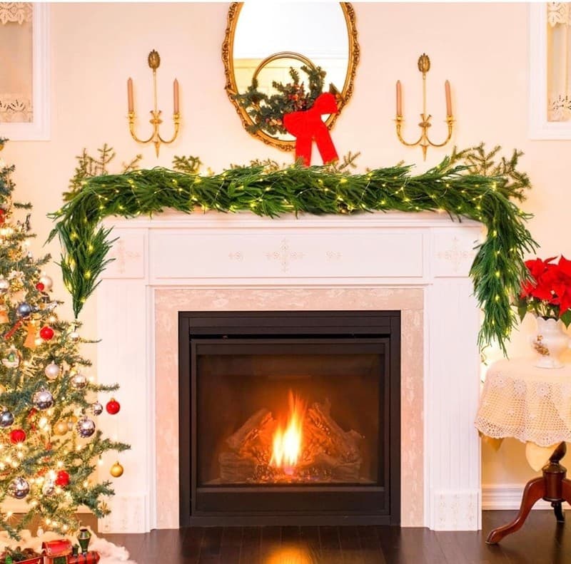 HYPERZOO 2-Pack 6FT Realistic Norfolk Pine Christmas Garland, Real Touch Artific - Thumbnail 7