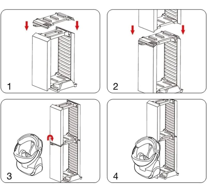 Skywin Video Game Storage Tower and Vertical Stand for PS4 and PSVR - Holds 24 G - Thumbnail 8
