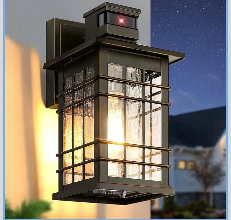 Motion Sensor Outdoor Wall Light, Dusk to Dawn Oil-Rubbed Bronze Exterior Wall L