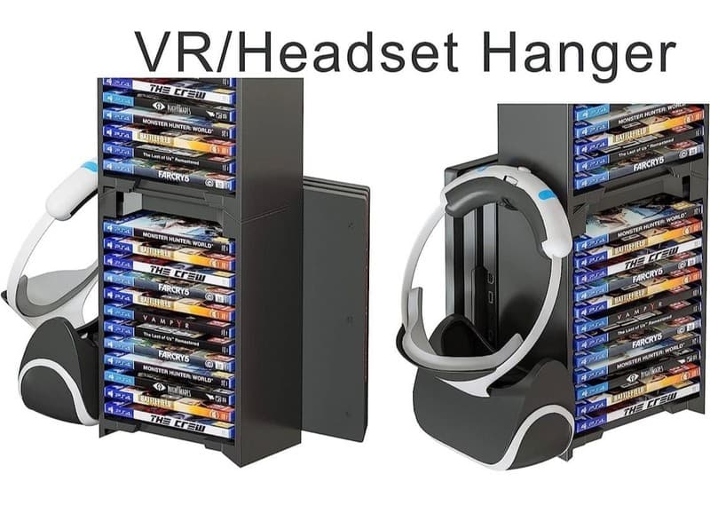 Skywin Video Game Storage Tower and Vertical Stand for PS4 and PSVR - Holds 24 G - Thumbnail 5