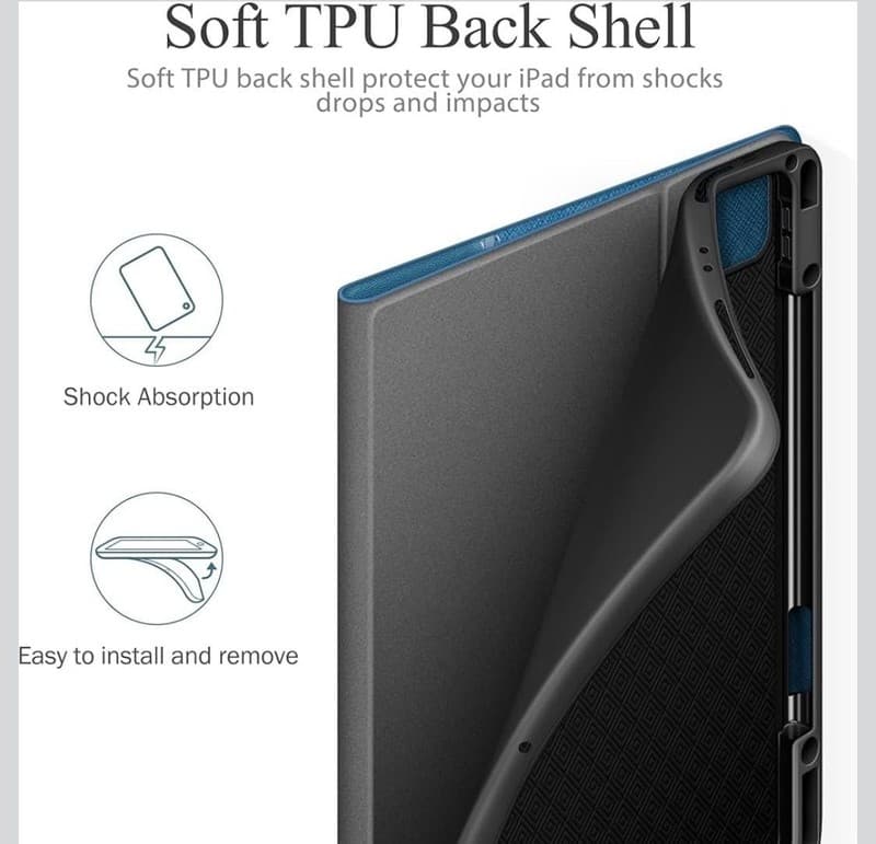 kingBlanc iPad Pro 12.9-inch Case (3rd/4th/5th/6th Gen) with Apple Pencil Holder - Thumbnail 8