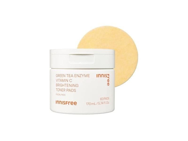 Innisfree Green Tea Enzyme Vitamin C Brightening Toner Pads, 60 Pads / 170 mL - Thumbnail 2