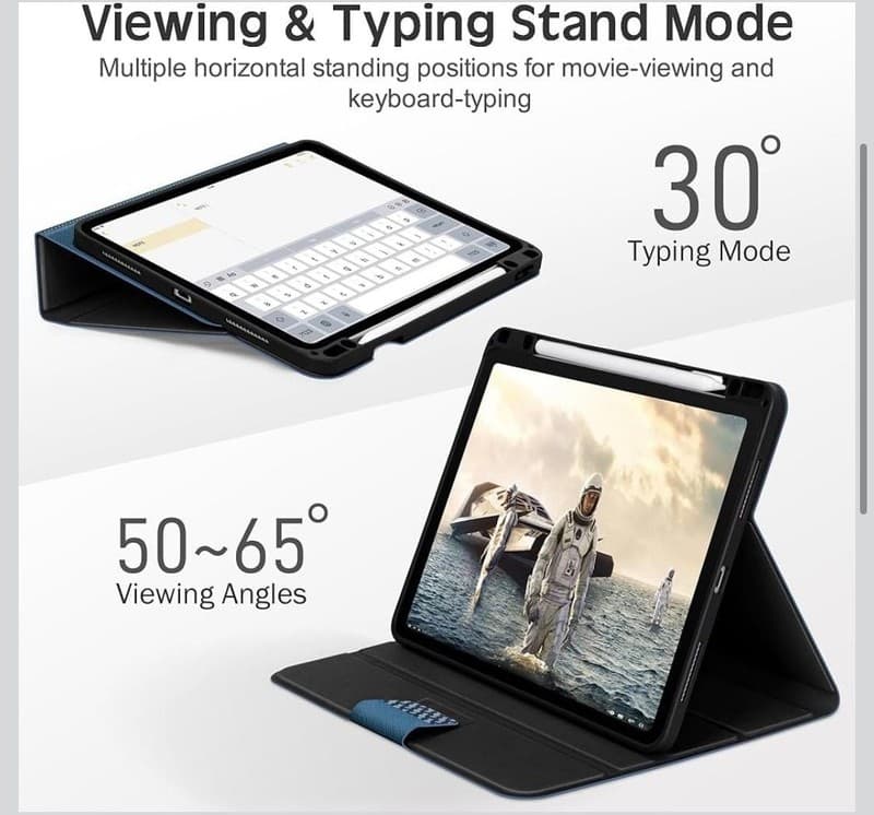 kingBlanc iPad Pro 12.9-inch Case (3rd/4th/5th/6th Gen) with Apple Pencil Holder - Thumbnail 4