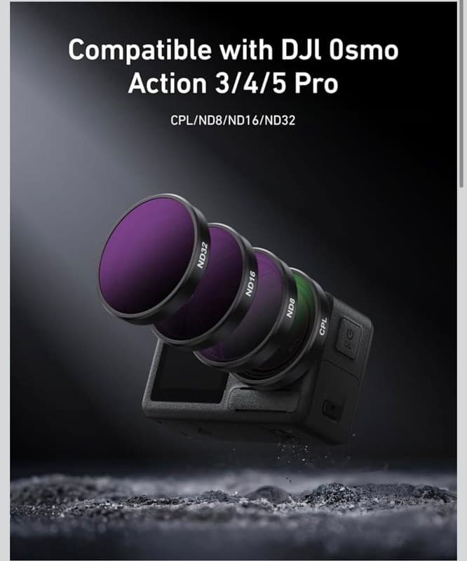 TELESIN 4-Pack CPL and ND Filter Set for DJI Osmo Action 5 Pro/4/3 - Thumbnail 2