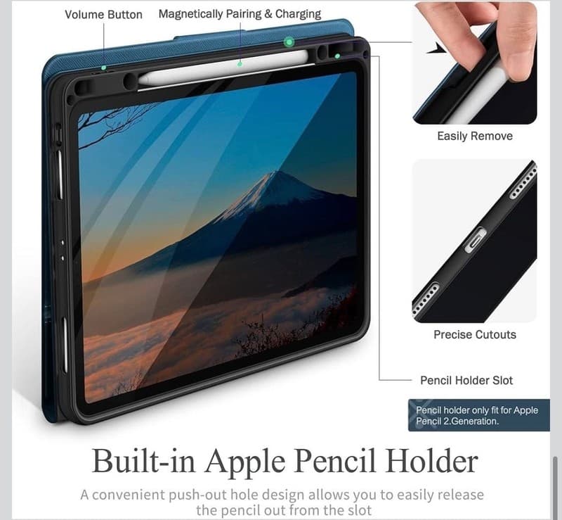 kingBlanc iPad Pro 12.9-inch Case (3rd/4th/5th/6th Gen) with Apple Pencil Holder - Thumbnail 5