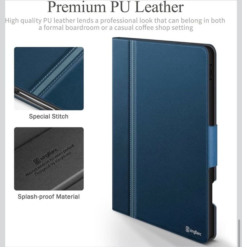 kingBlanc iPad Pro 12.9-inch Case (3rd/4th/5th/6th Gen) with Apple Pencil Holder - Thumbnail 7