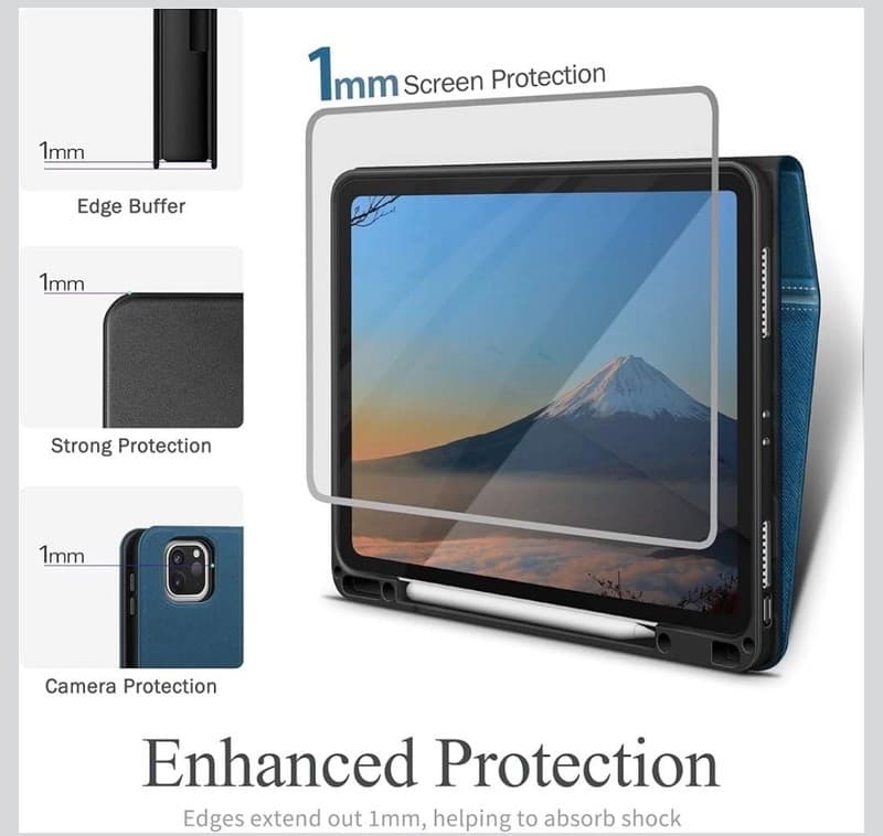 kingBlanc iPad Pro 12.9-inch Case (3rd/4th/5th/6th Gen) with Apple Pencil Holder - Thumbnail 9
