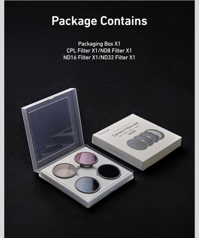 TELESIN 4-Pack CPL and ND Filter Set for DJI Osmo Action 5 Pro/4/3 - Thumbnail 6
