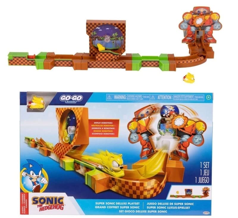 Jakks Pacific Sonic the Hedgehog Go-Go Racers Super Sonic Deluxe Playset