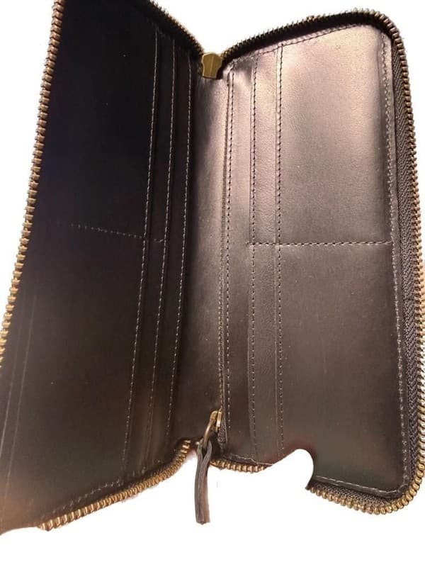ABLE Helina Large Leather Zip Around Wallet Clutch in Black - Thumbnail 2