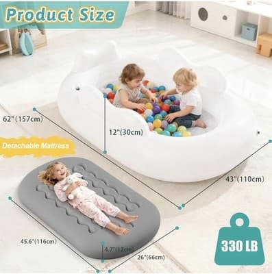 Inflatable Travel Bed - Blow Up Mattress for with Waterproof Protector Portab... - Thumbnail 2