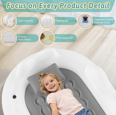 Inflatable Travel Bed - Blow Up Mattress for with Waterproof Protector Portab... - Thumbnail 4
