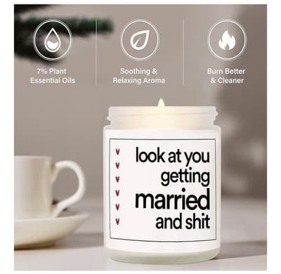 Funny Wedding Candle - "Look At You Getting Married"- 7 Oz. Lavender Soy Wax - Thumbnail 5