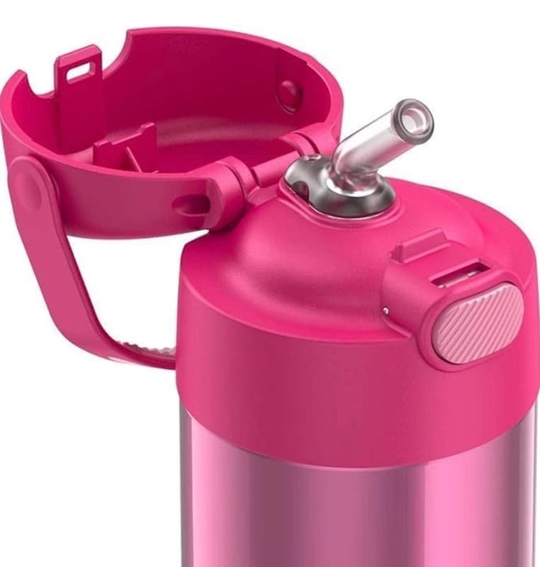 Thermos Funtainer 12oz Vacuum Insulated Stainless Steel Kids Straw Bottle, Pink - Thumbnail 5