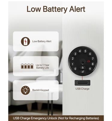 Keyless Electronic Deadbolt Door Lock (YL-68-MINI style) - Thumbnail 6