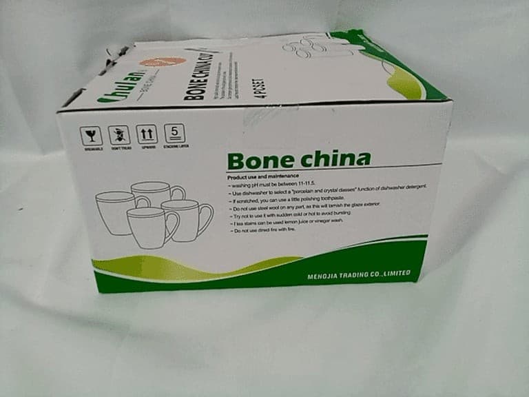 Chulan Fine Bone China Coffee Mugs with Gold Rim, Set of 4, 10oz - Thumbnail 4