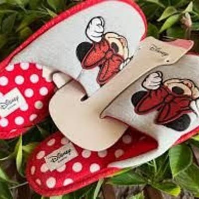 Disney Minnie Mouse Grey and Red Polka Dot Slippers - Thumbnail 2
