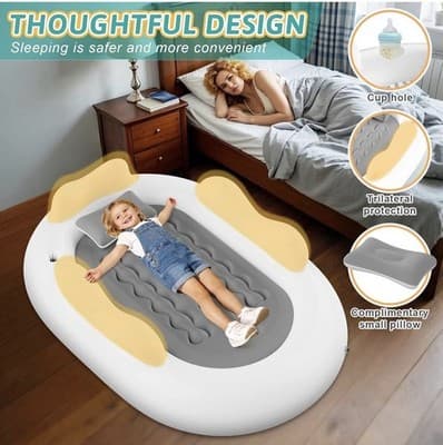 Inflatable Travel Bed - Blow Up Mattress for with Waterproof Protector Portab... - Thumbnail 5