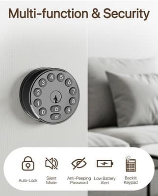Keyless Electronic Deadbolt Door Lock (YL-68-MINI style) - Thumbnail 2