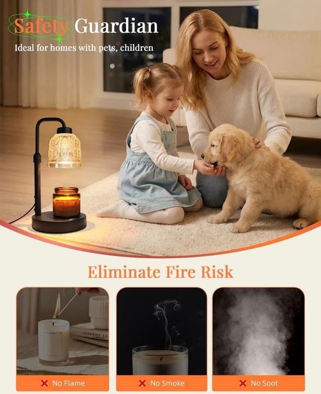 AIFEI Candle Warmer Lamp with Timer, Dimmable Adjustable Height Candle Lamp, Bir - Thumbnail 3