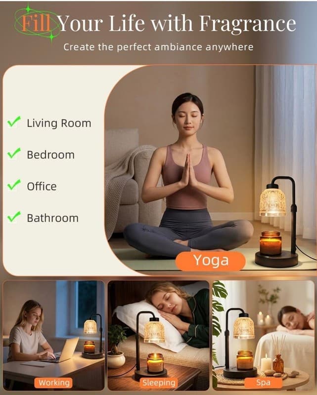 AIFEI Candle Warmer Lamp with Timer, Dimmable Adjustable Height Candle Lamp, Bir - Thumbnail 7
