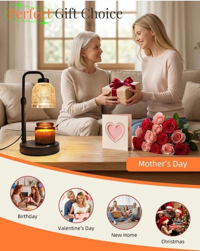 AIFEI Candle Warmer Lamp with Timer, Dimmable Adjustable Height Candle Lamp, Bir - Thumbnail 6